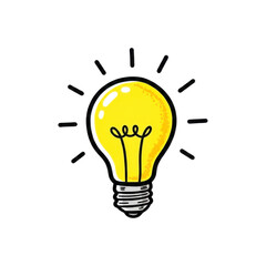 Fototapeta premium 3d light bulb idea isolated on transparent background