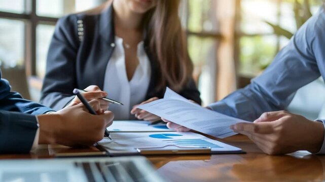 Tax Consultant explaining document to client 4K Videos