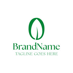 Letter O Leaf Logo, suitable for business related to leaf, nature, plant, ecology, or environment with O initial
