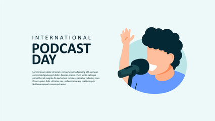 vector international podcast day poster template
