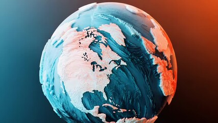 Earth globe showing north and south america, climate change and global warming - Powered by Adobe