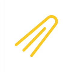 Obraz premium Yellow, stylized, paperclip-like shape
