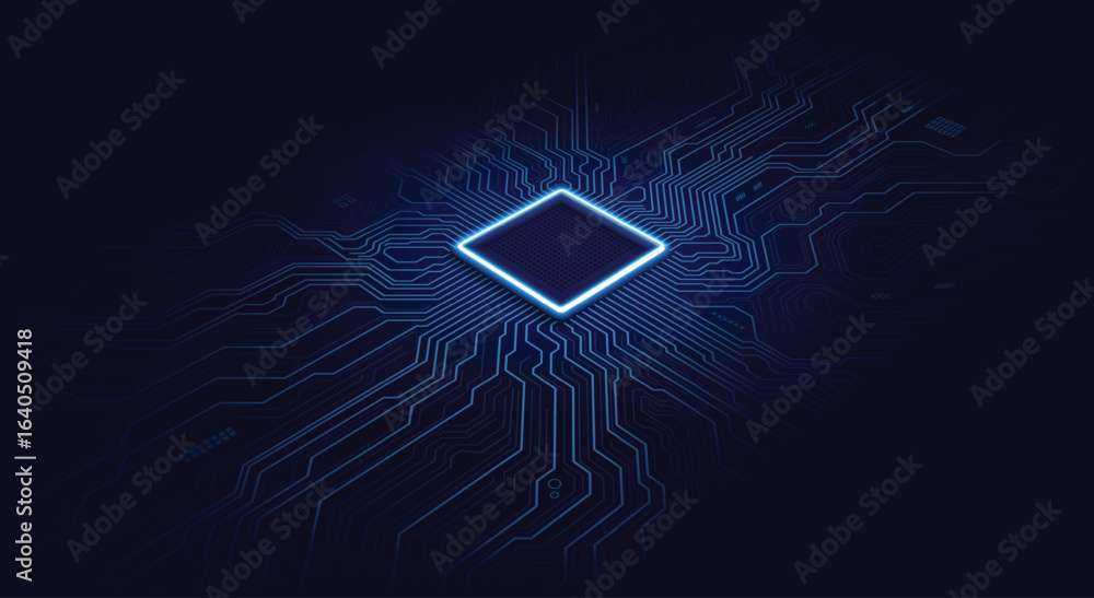 Poster circuit board. technology background. central computer processors cpu concept. motherboard digital c