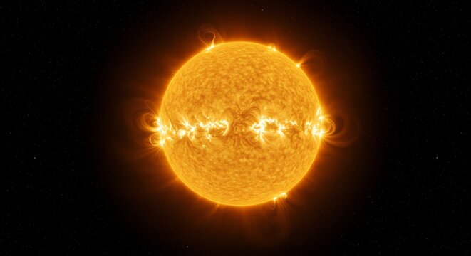 Bright Sun with Solar Activity and Prominence in Deep Space