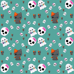 Fototapeta premium seamless pattern with funny monsters