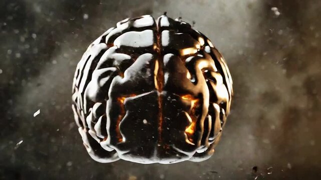 Exploding human brain showing mental health issues
