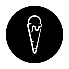 black and white illustration of ice cream icon