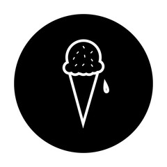 black and white illustration of ice cream icon