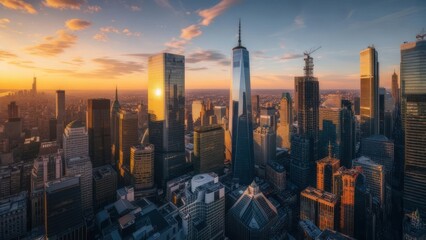 Obraz premium City skyline at sunset (1)