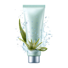 Aloe Vera Skin Care Tube with Water Splash: Refreshing Moisturizing Gel