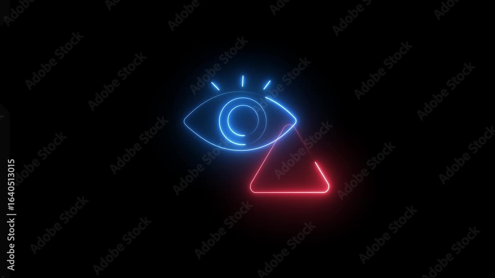 Poster vision problem animated icon . sensitive content icon, animation. after it crumbles in a line and mo