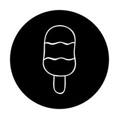 black and white illustration of ice cream icon