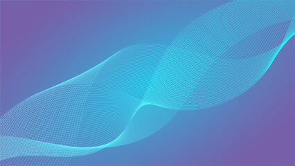 Blue line wave gradient background. Minimalist cover with vibrant perspective line wave in motion. Futuristic technology concept. social media, cover, banner, flyer, music, ads. vector illustration