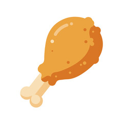 Fried Chicken Leg: Crispy Delight Vector Illustration