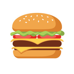 Delicious Cartoon Burger: Vector Illustration