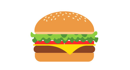 Burger Icon: Classic Fast Food Illustration