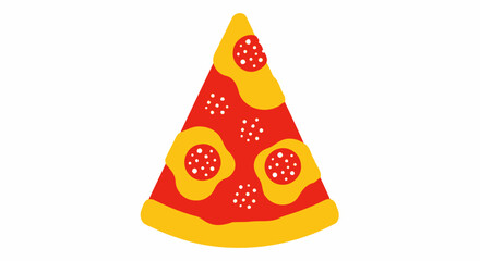 Slice of Pepperoni Pizza - Flat Vector Graphic