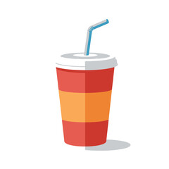 Soda Cup with Straw - Refreshment Icon Illustration