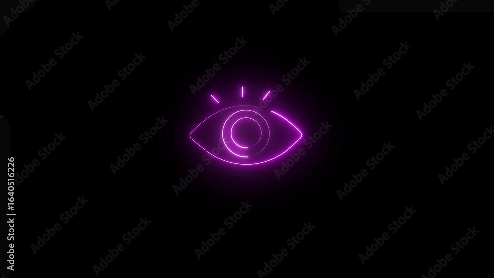 Poster no eye icon, hidden invisible icon, blind eye icon animation. vision problem animated icon . animati