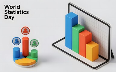World statistics day celebration with data visualization and growth charts
