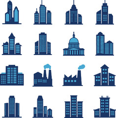 Obraz premium City skyline vector illustration with tall buildings and urban architecture silhouette