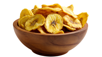 A close-up view of a bowl filled with crispy banana chips, showcasing their golden color and crunchy texture, perfect for snacking.