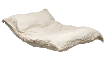 A cozy, crumpled white blanket perfect for a relaxing atmosphere, adding warmth and comfort to any space.