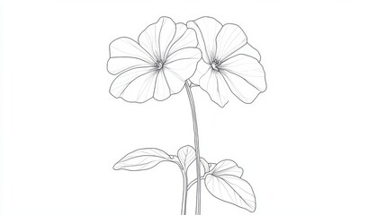 Two delicate pansies on a white background illustration