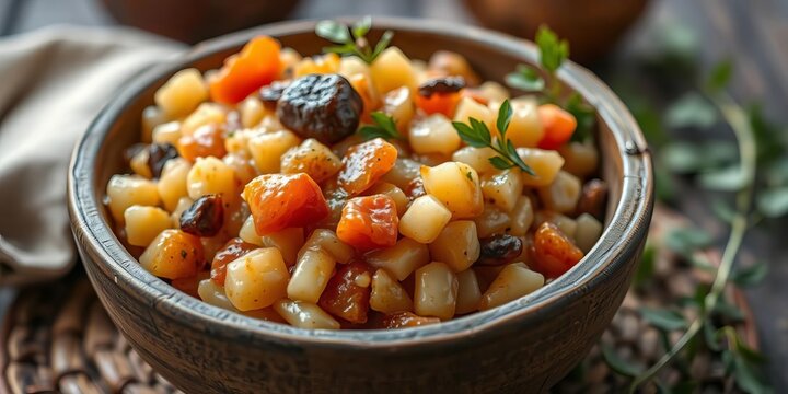 Close-up of a rustic bowl filled with ostri, a traditional Georgian dish,   food styling,   food blog