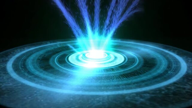 Abstract Blue Energy Portal in Motion
