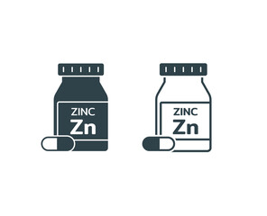Zinc supplement jar icon, a bottle of Zinc supplement