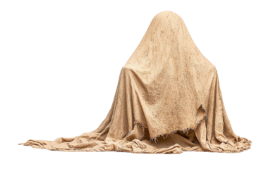 An elegant representation of a ghost figure shrouded in fabric, evoking themes of mystery and the supernatural.