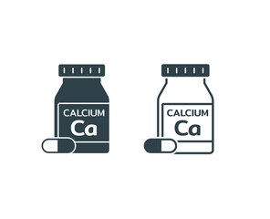 Calcium supplement jar icon, a bottle of Calcium supplement