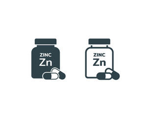 Zinc supplement jar icon, a bottle of Zinc supplement