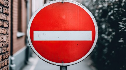 Red stop sign, no entry