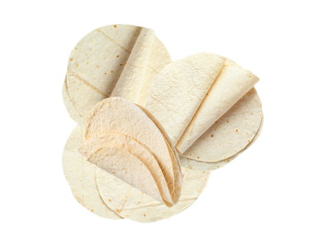 tortillas stacked on transparent background