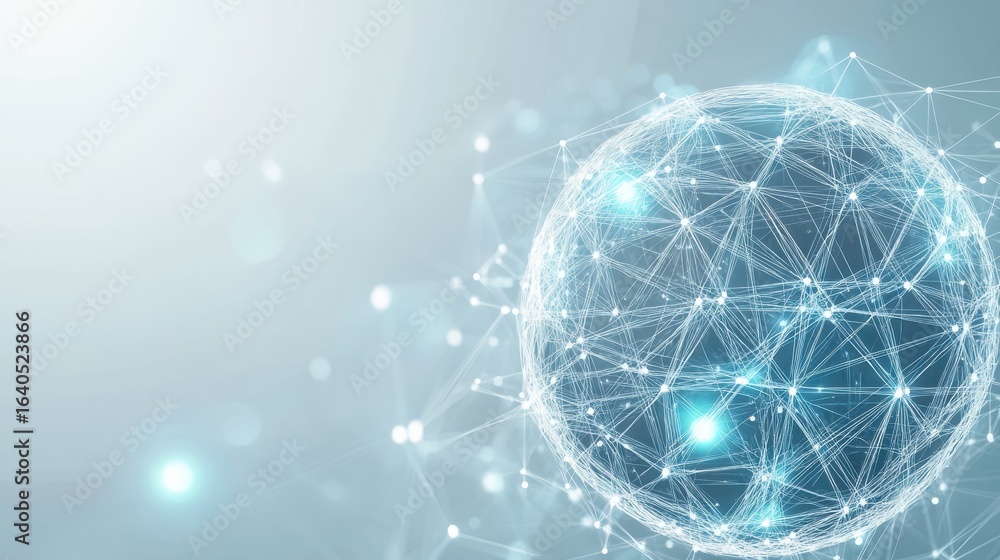 Poster abstract representation of global connections in digital environment