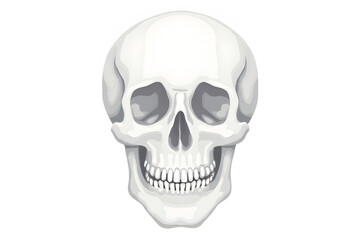 Anatomical Human Skull Isolated on White Background Detailed