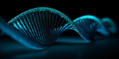 DNA Molecule Science Genetics Helix Biology Structure Blue Wave Biotechnology Data Healthcare Research Digital Organic Pattern Double Strand Micro 
