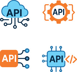 set of API logo icon