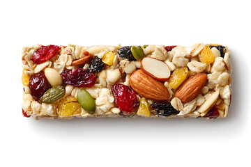 Delicious granola bar with nuts dried fruits and seeds a healthy snack