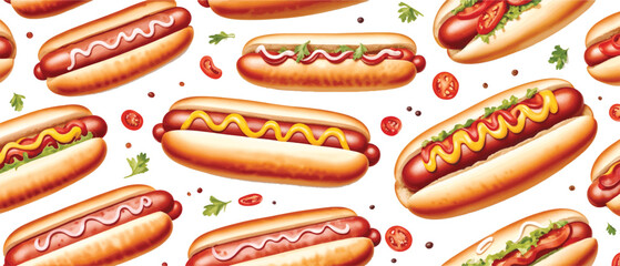 set of Hotdog pattern background