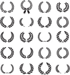 20 set of laurel wreath logo