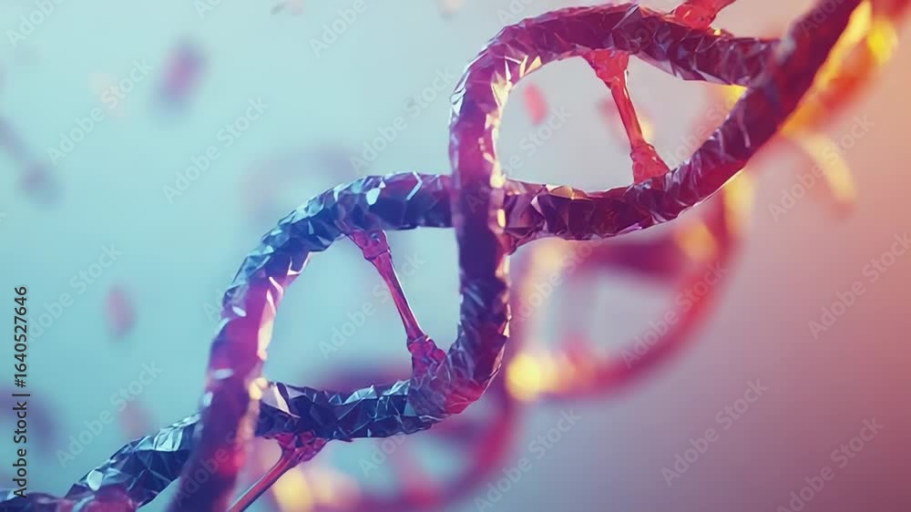 Aufkleber dna strands rotating and forming double helix structure