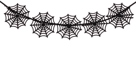 Festive Halloween black spiderweb garland adds spooky charm to any seasonal celebration or party decor creating an eerie yet fun atmosphere for guests