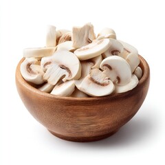 Sliced mushrooms in wooden bowl (4)