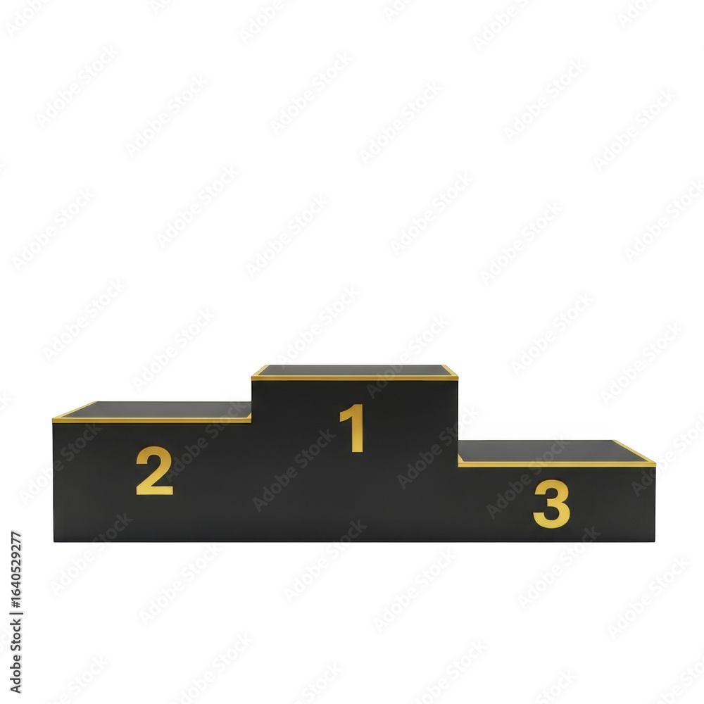 Poster 3d podium with numbers 1 2 3 isolated on transparent background