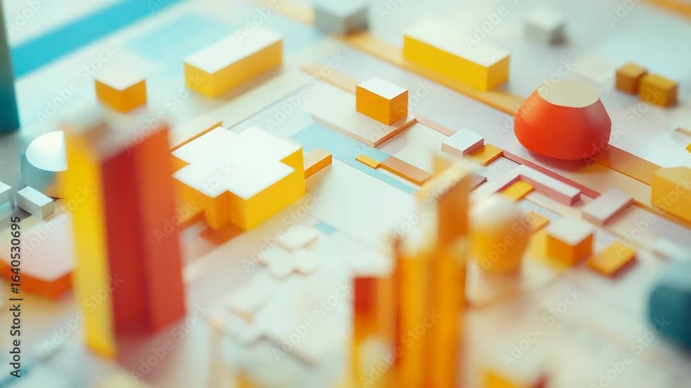 Aufkleber colorful 3d shapes representing data analysis and visualization