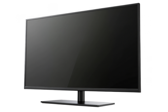 Modern flat screen television isolated on transparent background