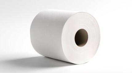 Rolled white toilet paper